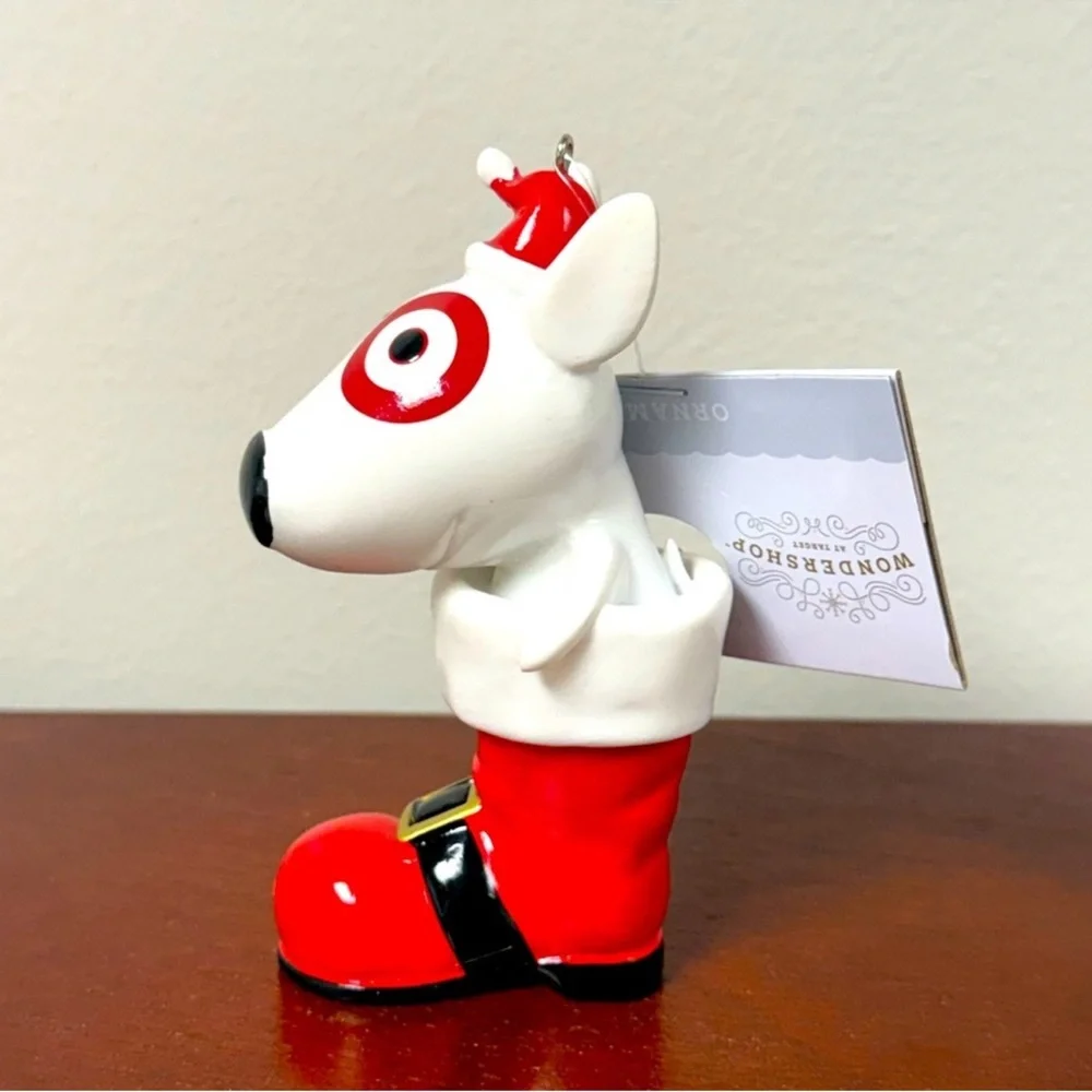 New! Target Wondershop 2024 Bullseye Dog in Santa Boot Ornament, Collectible